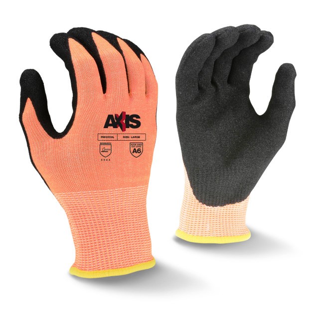 Radians RWG559S AXIS Cut Level 6 Sandy Nitrile Coated Glove, Small, Case of 120