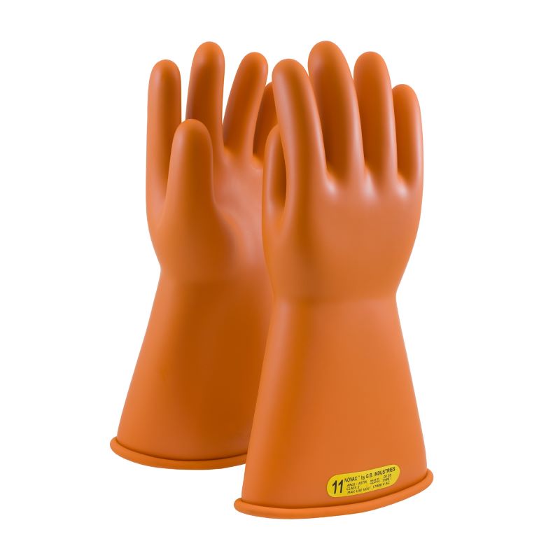 PIP NOVAX 147-2-14 Class 2 Rubber Insulating Glove with Straight Cuff - 14", Orange, 1 Pair