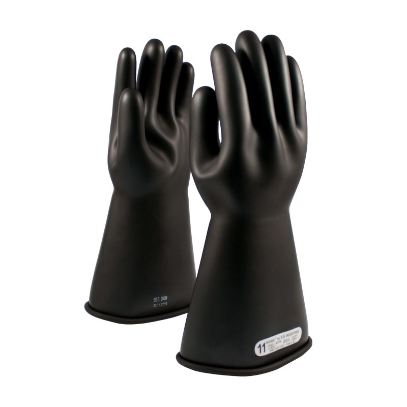 PIP NOVAX 150-1-14 Class 1 Rubber Insulating Glove with Straight Cuff - 14", Black, 1 Pair