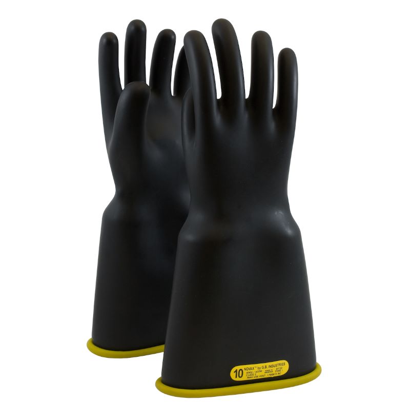 PIP NOVAX 154-2-18 Class 2 Rubber Insulating Glove Bell Cuff - 18", Black w/ Yellow Inner, 1 Pair