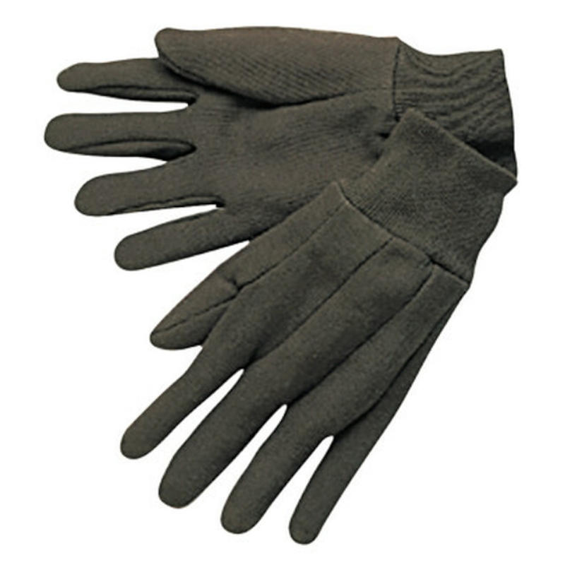 MCR 7100 Brown Jersey Work Glove with Knit Wrist, Cotton Poly Blend, Large Size - Case of 300