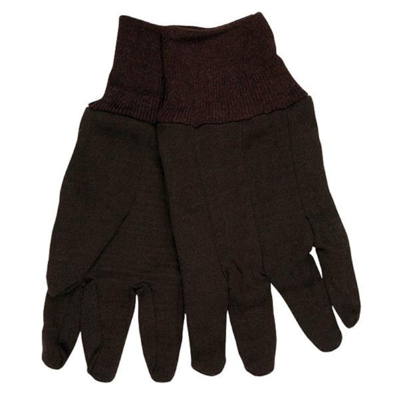 MCR 7100C Brown Jersey Cotton Poly Work Glove with Knit Wrist, Deluxe Heavy Weight, Large Size - Case of 300