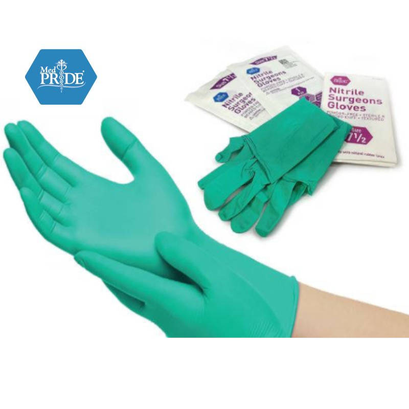 MedPride MPR-51612 Size 6 Nitrile Surgeons Gloves - 1 Case - 4 Boxes 50 Pair Each