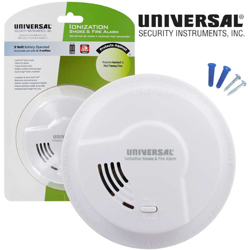Universal Security Instruments 976LR Battery-Operated Ionization Smoke & Fire Alarm