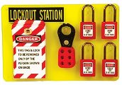 Lockout Tagout Station Small W/High Visiblity Acrylic Board