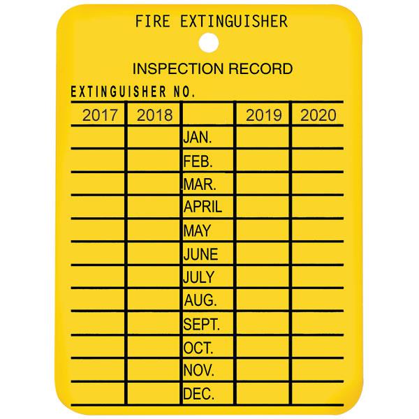 Fire extinguisher deals monthly inspection card