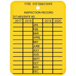Plastic Fire Extinguisher 4 Year Inspection Tag