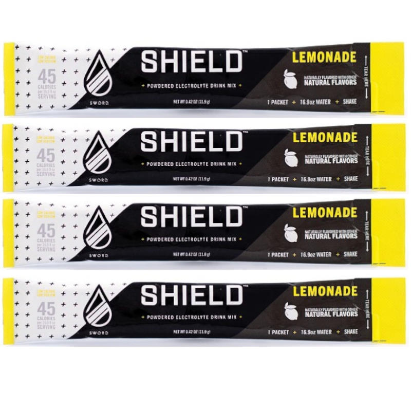 Shield Electrolyte Powder Singles Lemonade Flavor - 4 Cases of 100