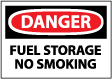 Danger - Fuel Storage No Smoking Sign