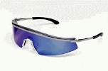 Crews Triwear Blue Diamond Mirror Anti-Fog Platinum Metal Frame Safety Glasses