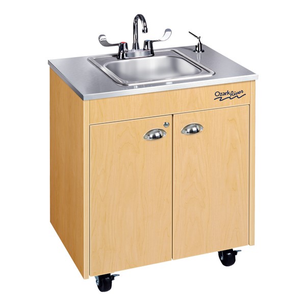 Silver Lil Premier S1 Single Stainless Steel Basin w/ Stainless Steel Top, Maple Color