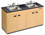 Lil Deluxe Single(2) Stainless Steel Basin w/ Laminate Top, Maple Color