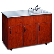 Silver Advantage 1D Deep Single Stainless Steel Basin w/ Stainless Steel Top, Cherry Color