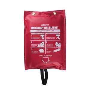 Red Vinyl Hanging Pouch with Carrying Handles