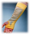 Kevlar® KutGard Sleeve, Double Ply, 14" Length, Leather Protective Patch W/ Thumb Hole - 10-KS14TOLP